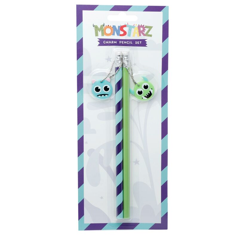 Set van 2 pvc bedeltjes potlood - monstarz monster