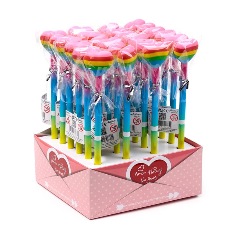 Regenboog hart - gum potlood