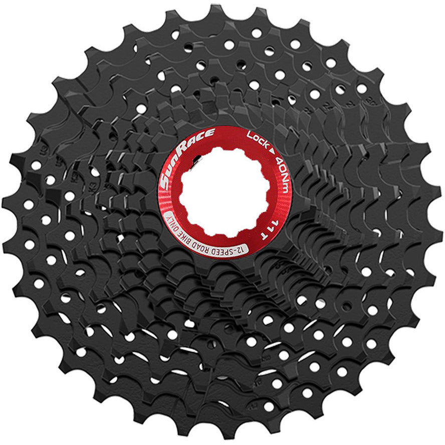 Superior sunrace cassette csrz800 12v 11-36t zwart rood