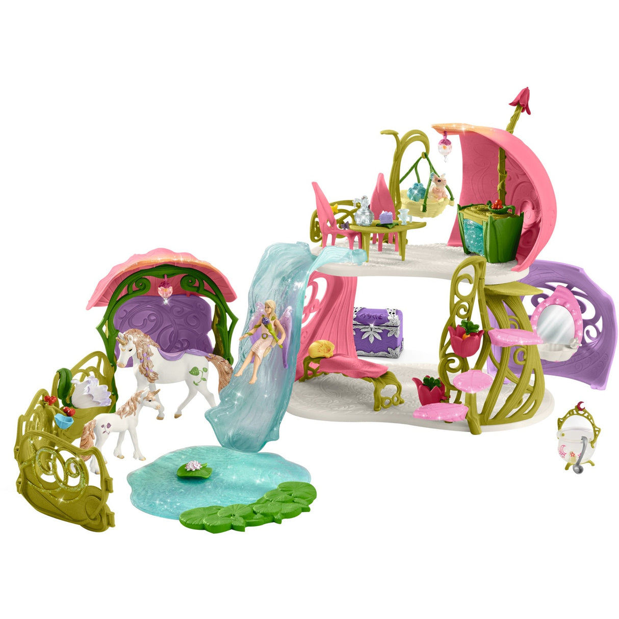 Schleich Bayala Glinsterend bloemenhuis met eenhoorns, me