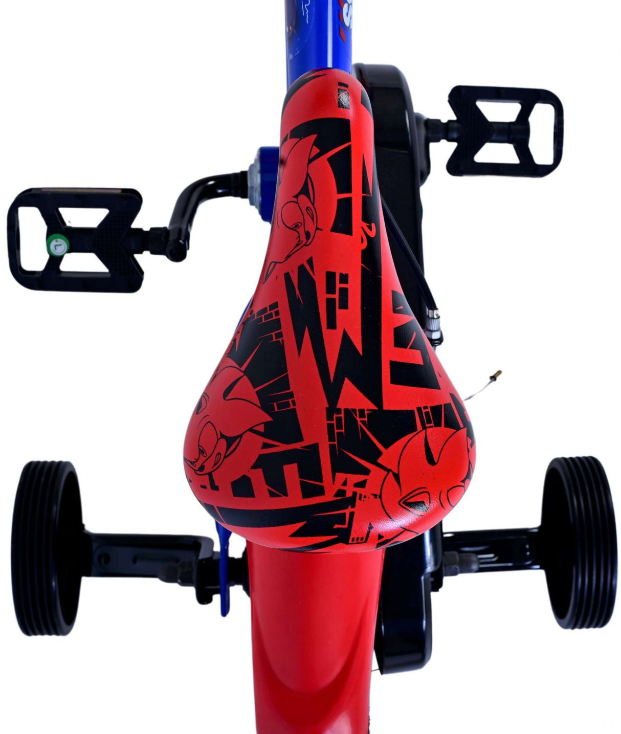 Sonic prime kinderfiets - jongens - 12 inch - blauw rood - twee handremmen