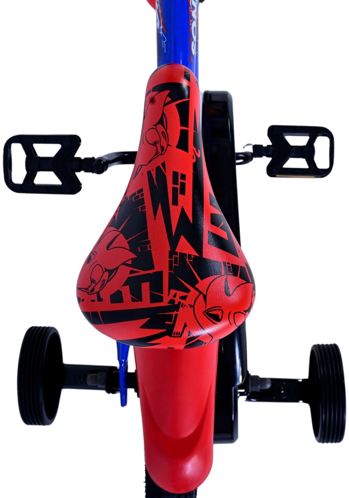 Sonic prime kinderfiets - jongens - 14 inch - blauw rood