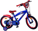 Sonic prime kinderfiets - jongens - 16 inch - blauw rood - twee handremmen