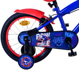 Sonic prime kinderfiets - jongens - 16 inch - blauw rood - twee handremmen