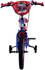 Sonic prime kinderfiets - jongens - 16 inch - blauw rood - twee handremmen