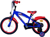 Sonic prime kinderfiets - jongens - 16 inch - blauw rood - twee handremmen