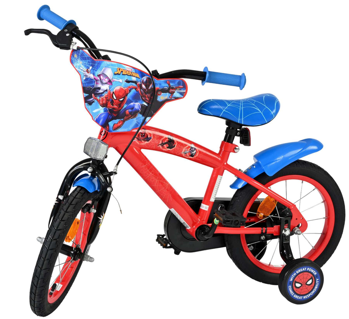 Spiderman marvel spider-man kinderfahrrad - jungen - 14 zoll - rot blau