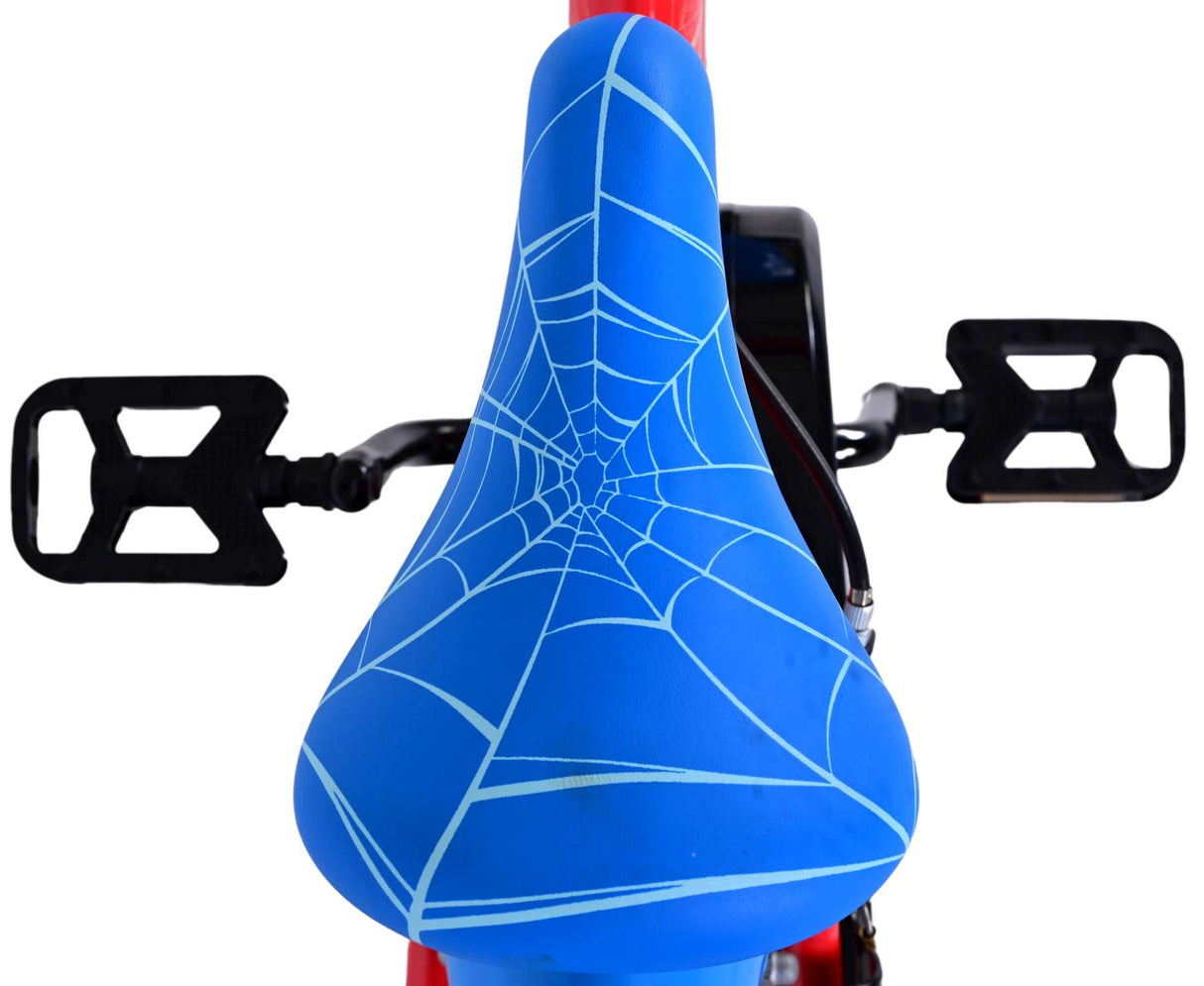 Spiderman ultimate spider-man kinderfiets - jongens - 14 inch - blauw rood - twee handremmen