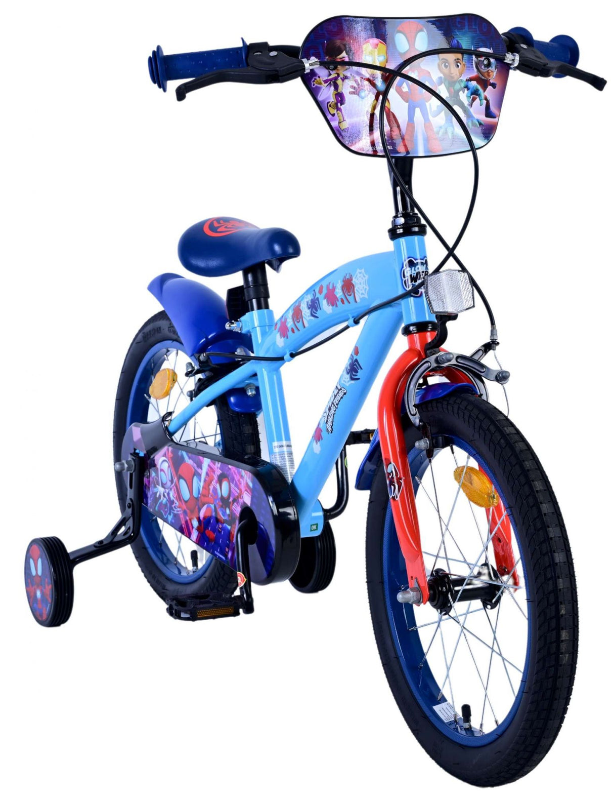 Spidey and his amazing friends spidey kinderfiets - jongens - 16 inch - blauw - twee handremmen