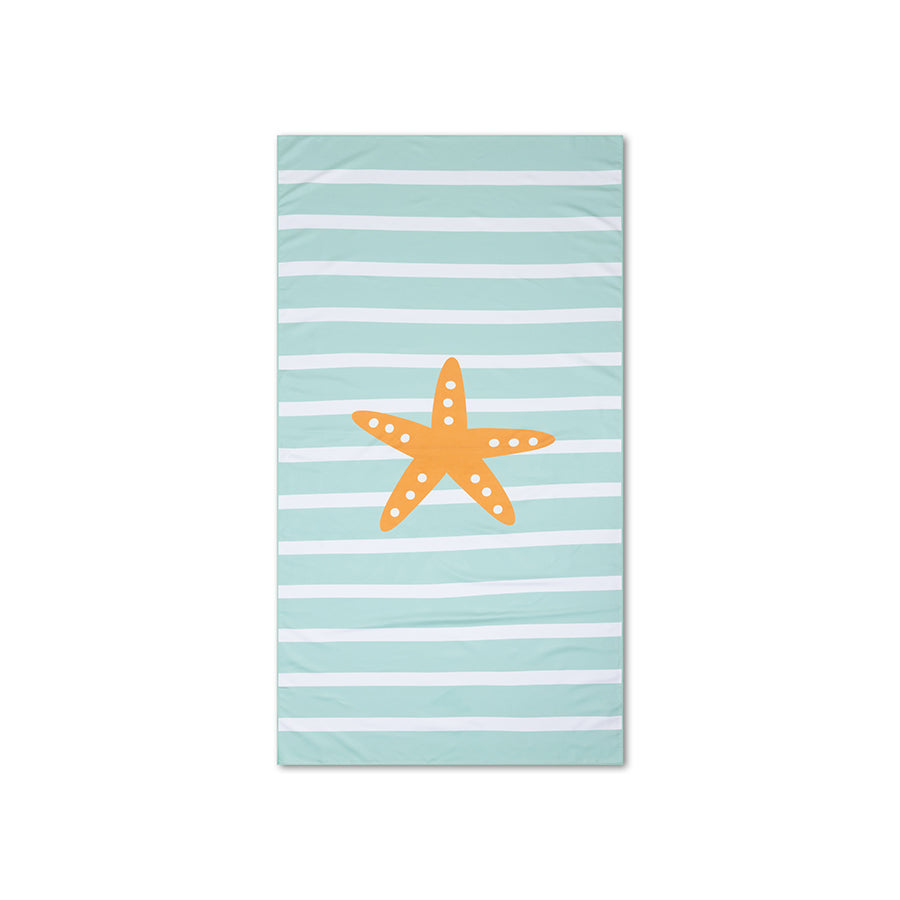Stars | groen witte microvezel strandlaken 170 x 90 cm