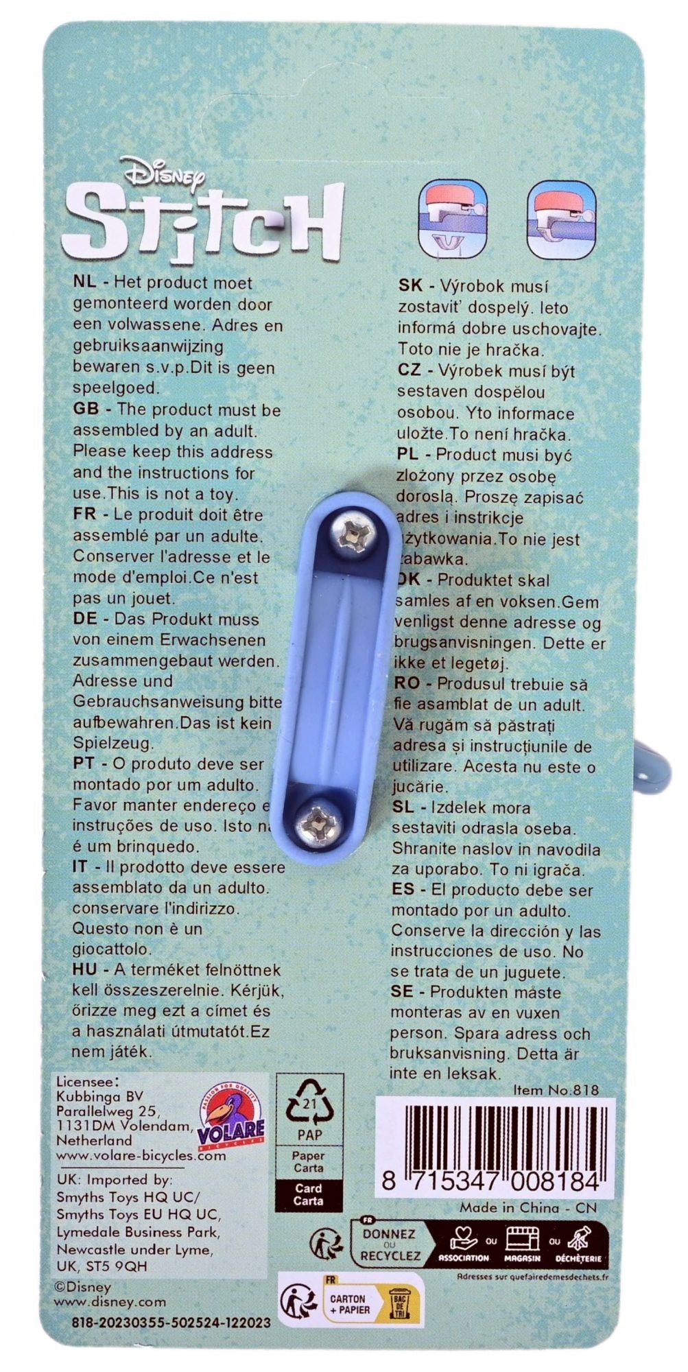 Stitch fietsbel