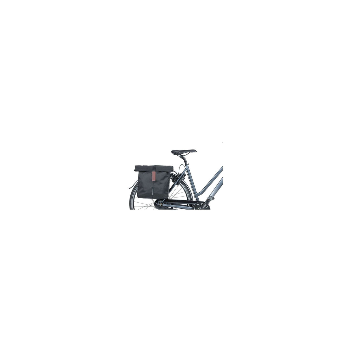 Basil City dubbele fietstas - waterafstotend polyester - zwart - Universal Bridge systeem - 28-32L
