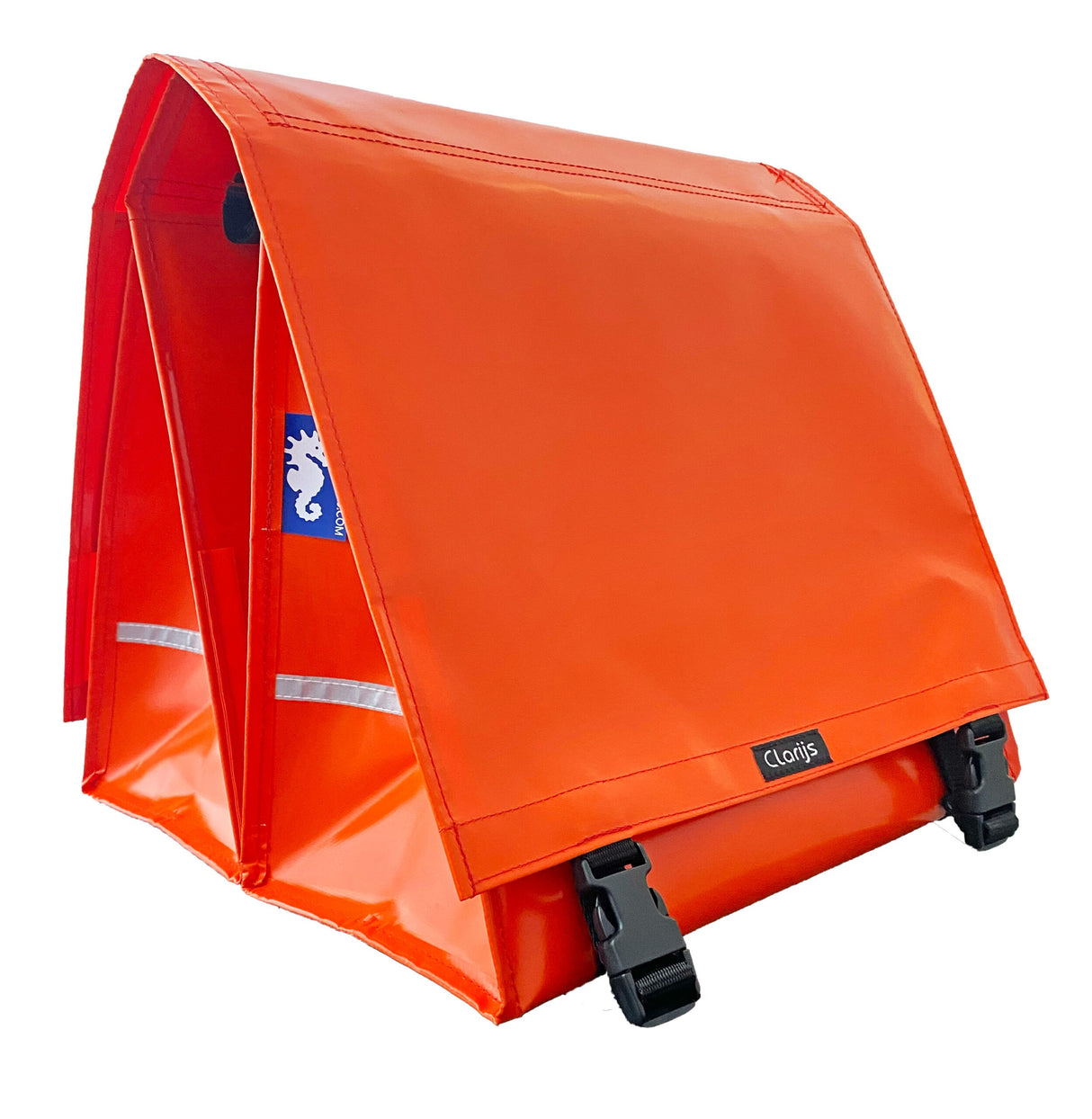 Clarijs fietstas dubbel xl pvc 46l met oranje