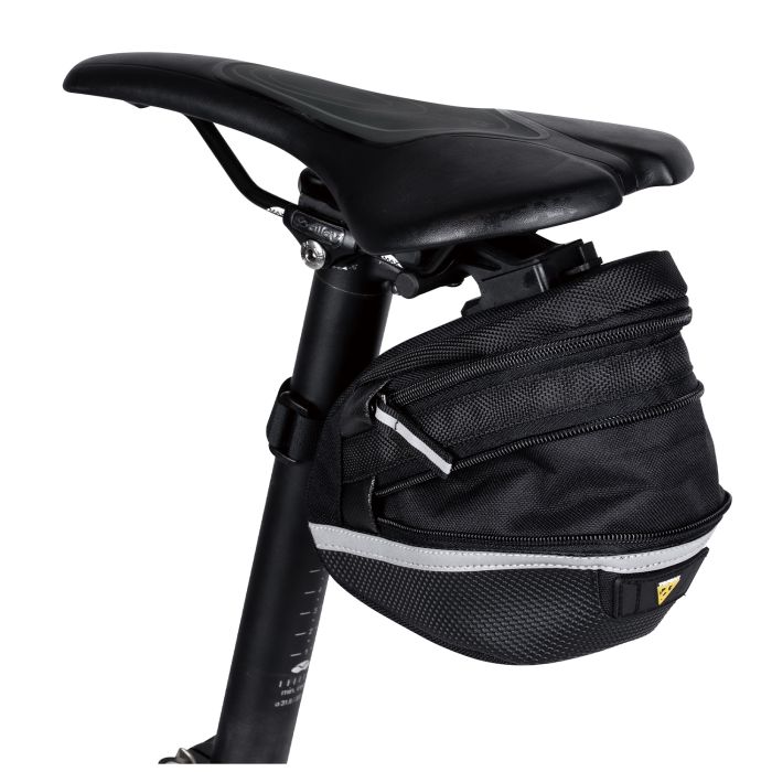 Topeak zadeltas WP II M, Zwart, Waterafstotend, Polyester, Adapter, 1,25L, QuickClick, Reflecterend, 152g