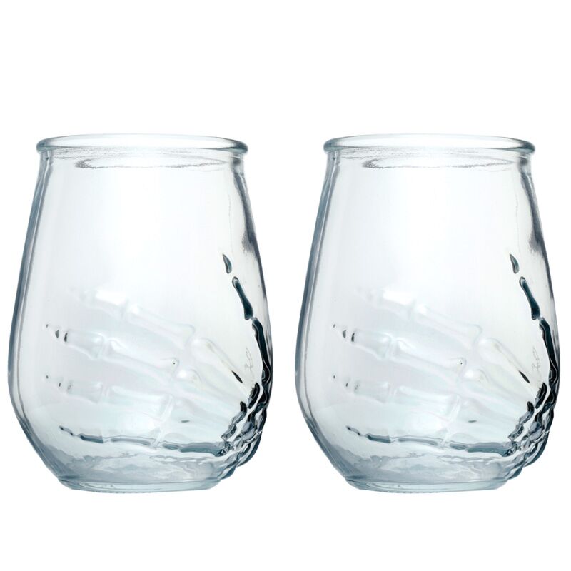 Skelet hand set 2 glazen drinkglazen