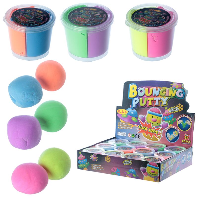 Tweekleurig stuiterende putty