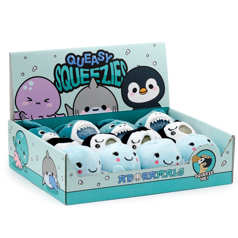Queasy squeezies adoramals zeehond octopus haai pinguïn knijp speelgoed