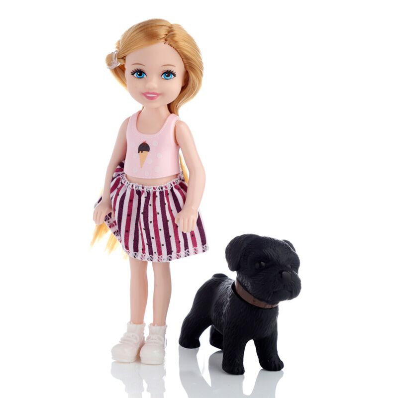 Sally aankleed pop met hond accessoires