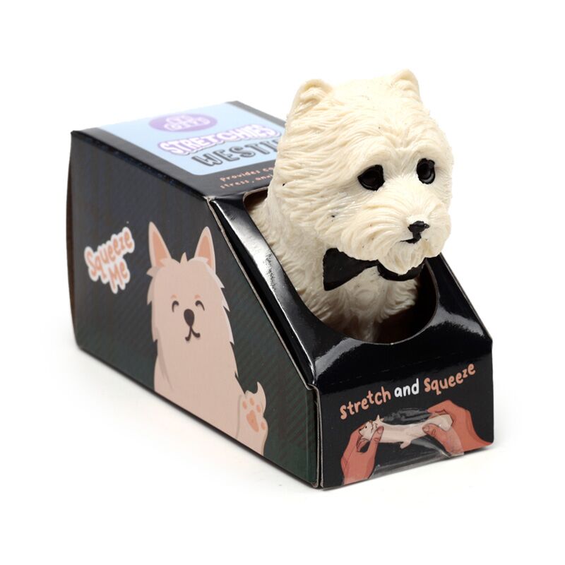 Stretch speelgoed west highland terrier hond