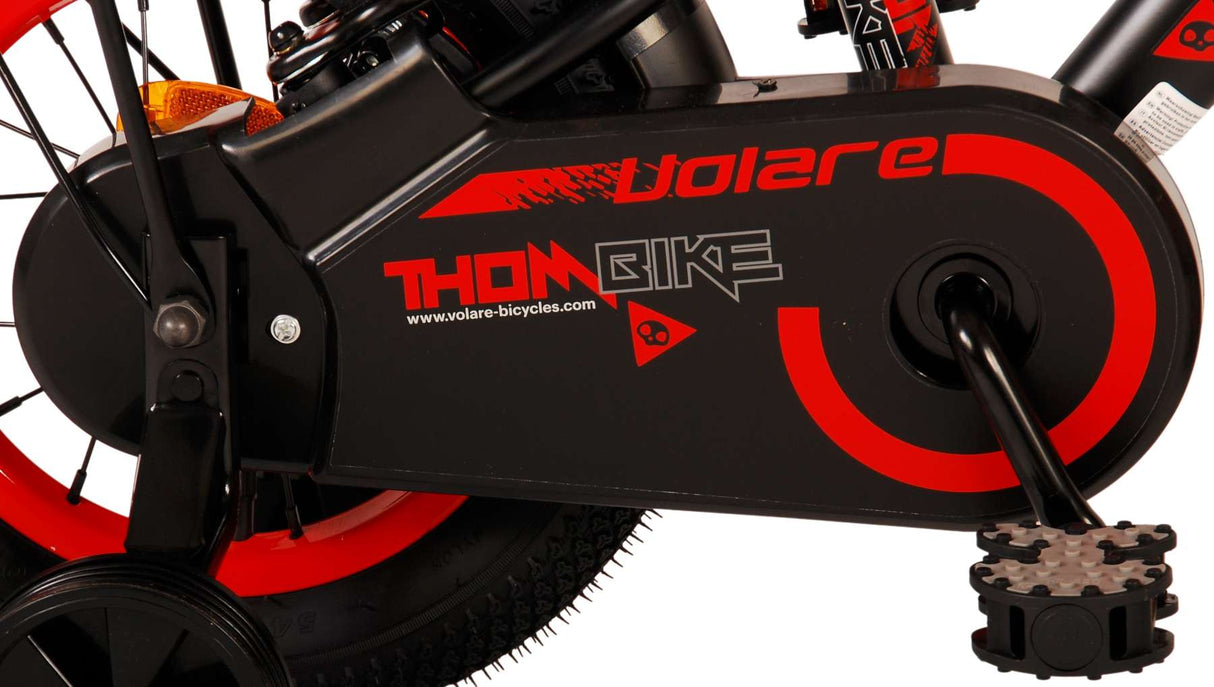 Volare Thombike Kinderfiets Jongens 12 inch Zwart Rood Twee Handremmen