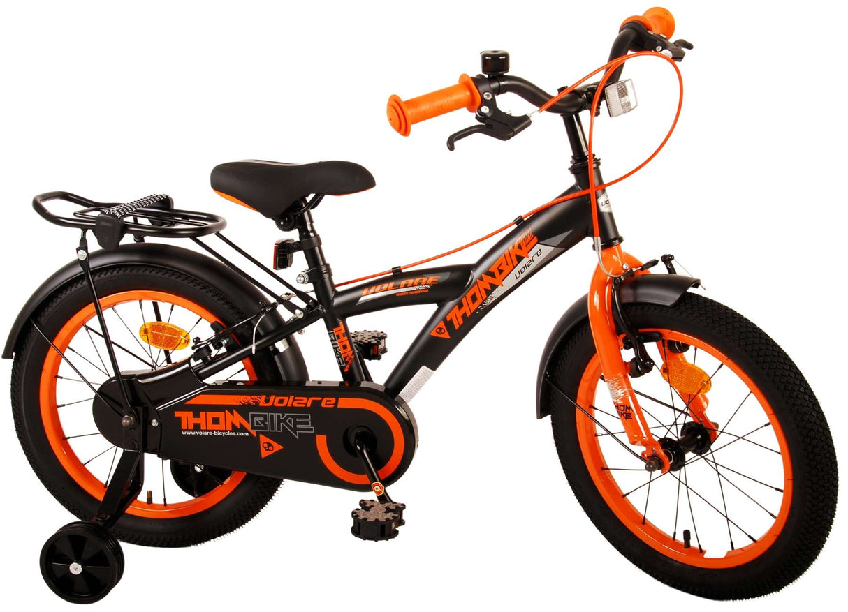 Volare Thombike Kinderfiets Jongens 16 inch Zwart Oranje Twee Handremmen