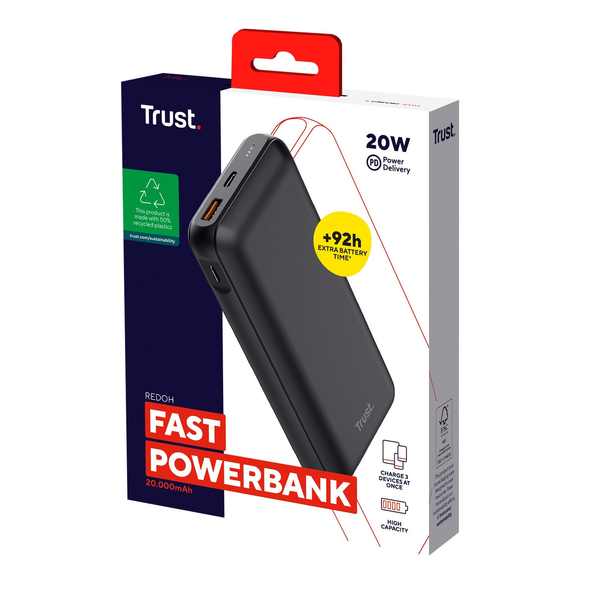 Trust Redoh Fast 20.000mAh Powerbank