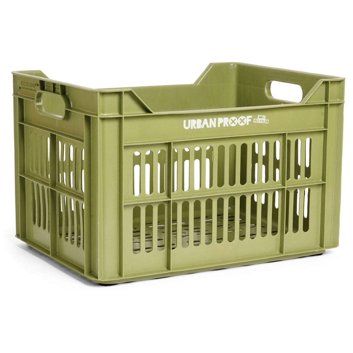 Urban proof fietskrat recycled kunststof 30l olijfgroen 40x30x25 cm