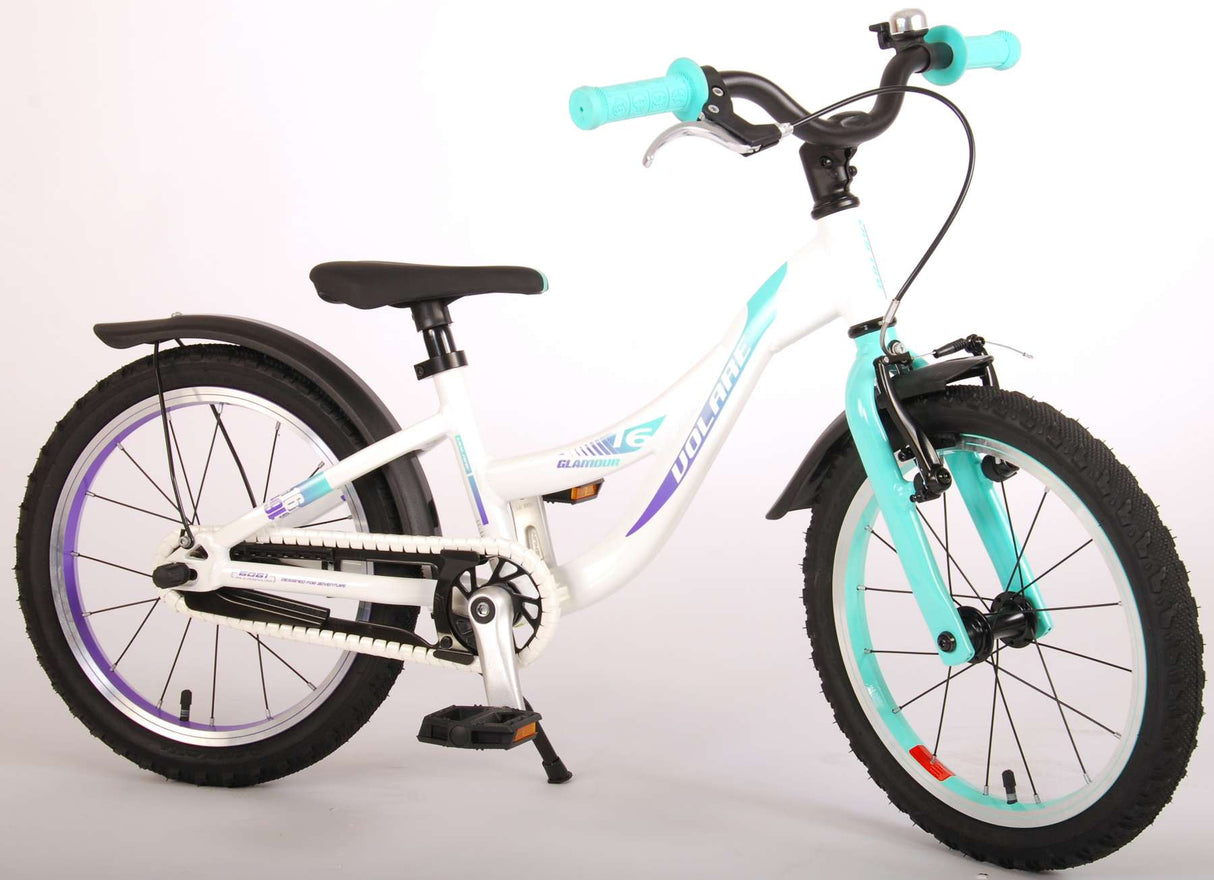 Volare Glamour Kinderfiets - Meisjes - 16 inch - Wit Mint Groen - Prime Collection