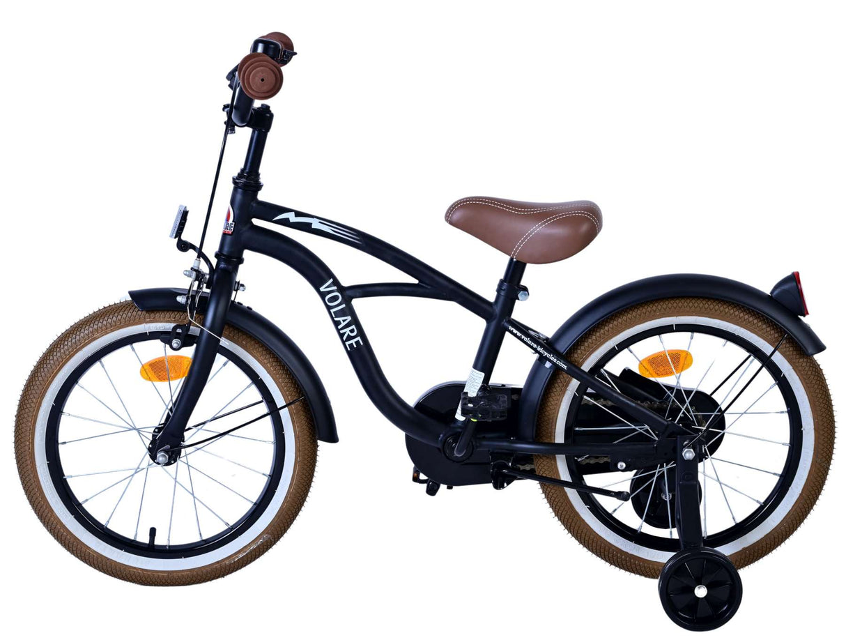 Volare black cruiser kinderfiets - jongens - 16 inch - zwart