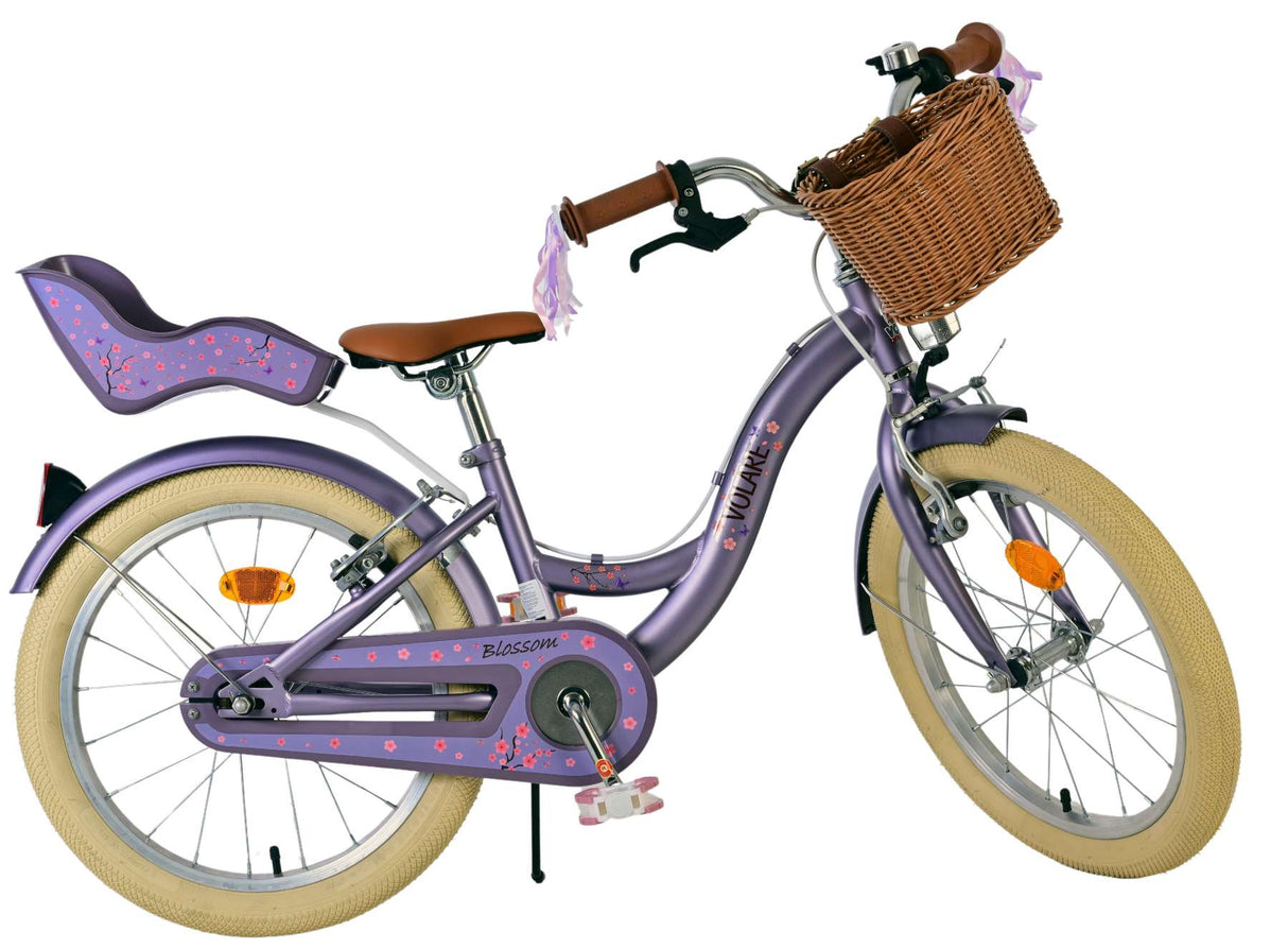 Volare bloesem kinderfiets - meisjes - 18 inch - paars - twee handremmen