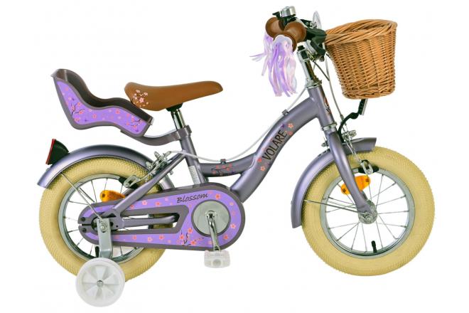 Volare blossom kinderfiets - meisjes - 12 inch - paars - twee handremmen