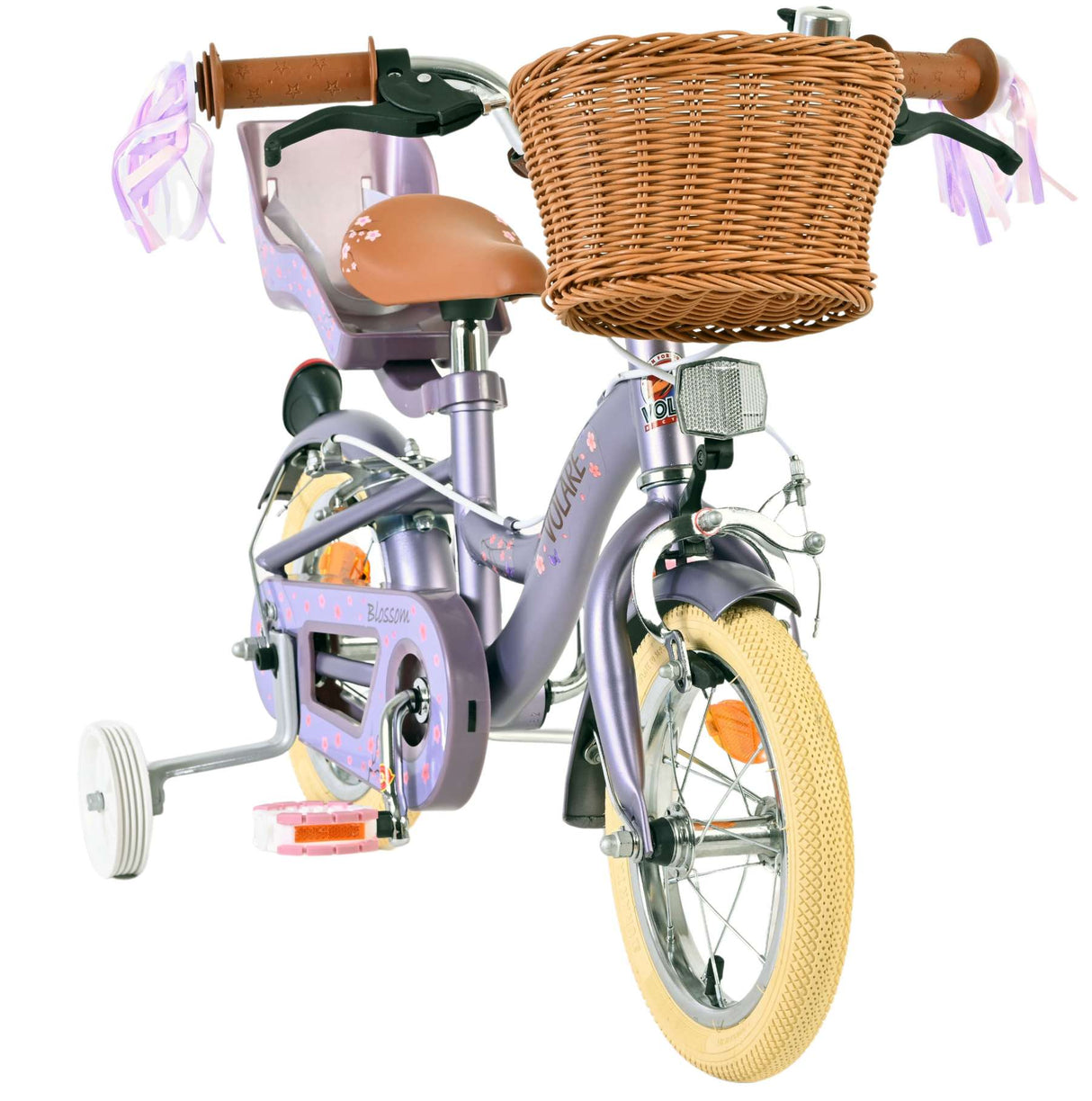 Volare bloesem kinderfiets - meisjes - 12 inch - paars - twee handremmen