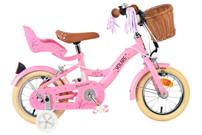 Volare bloesem kinderfiets - meisjes - 12 inch - roze - twee handremmen