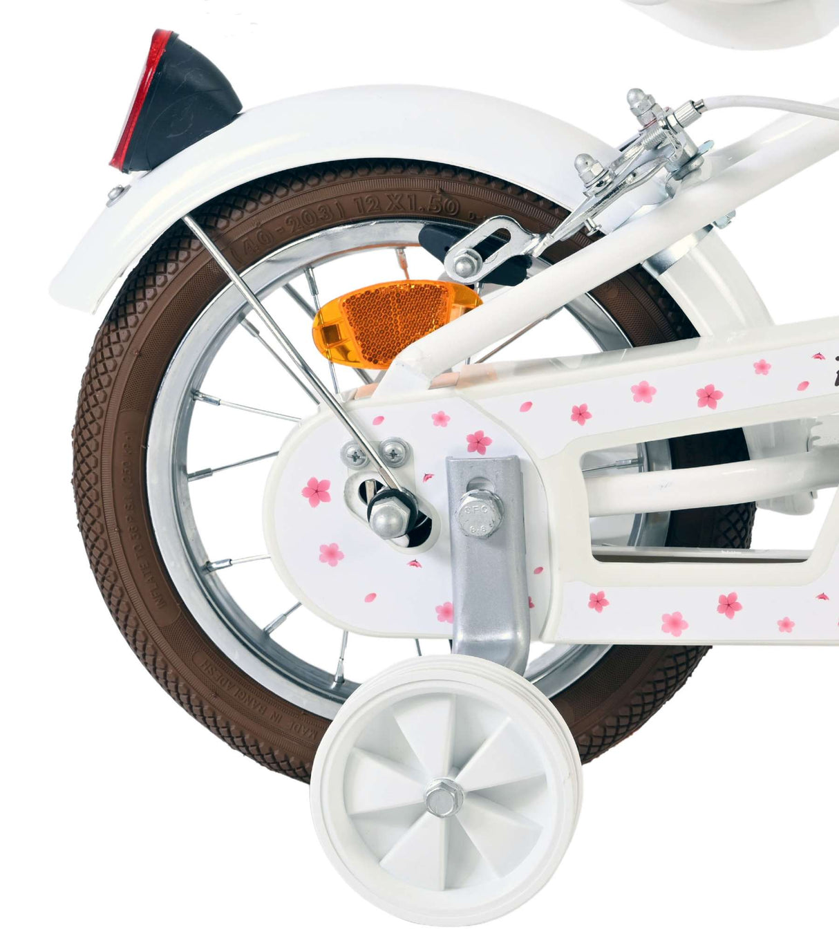 Volare bloesem kinderfiets - meisjes - 12 inch - wit - twee handremmen