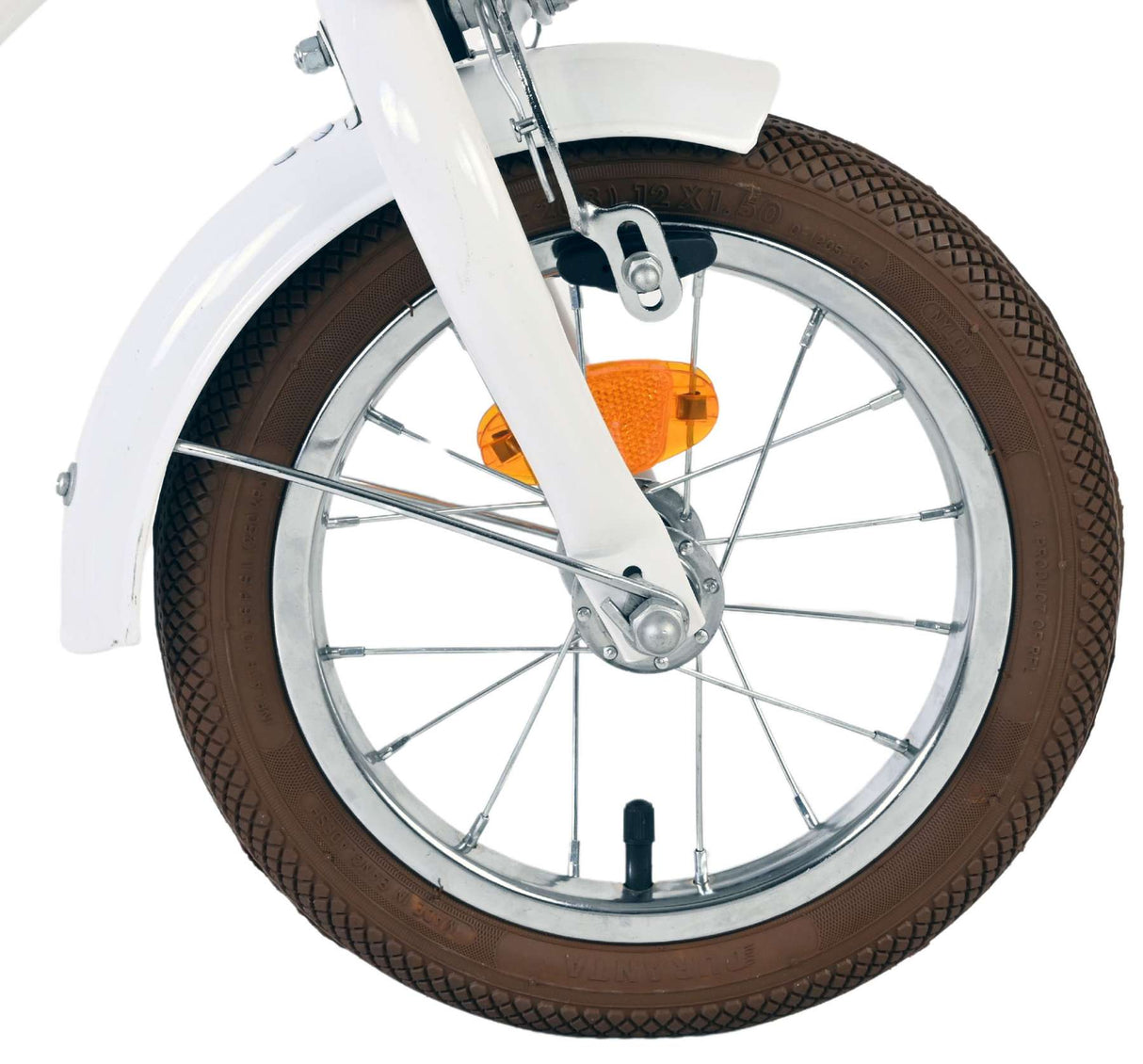 Volare bloesem kinderfiets - meisjes - 12 inch - wit - twee handremmen
