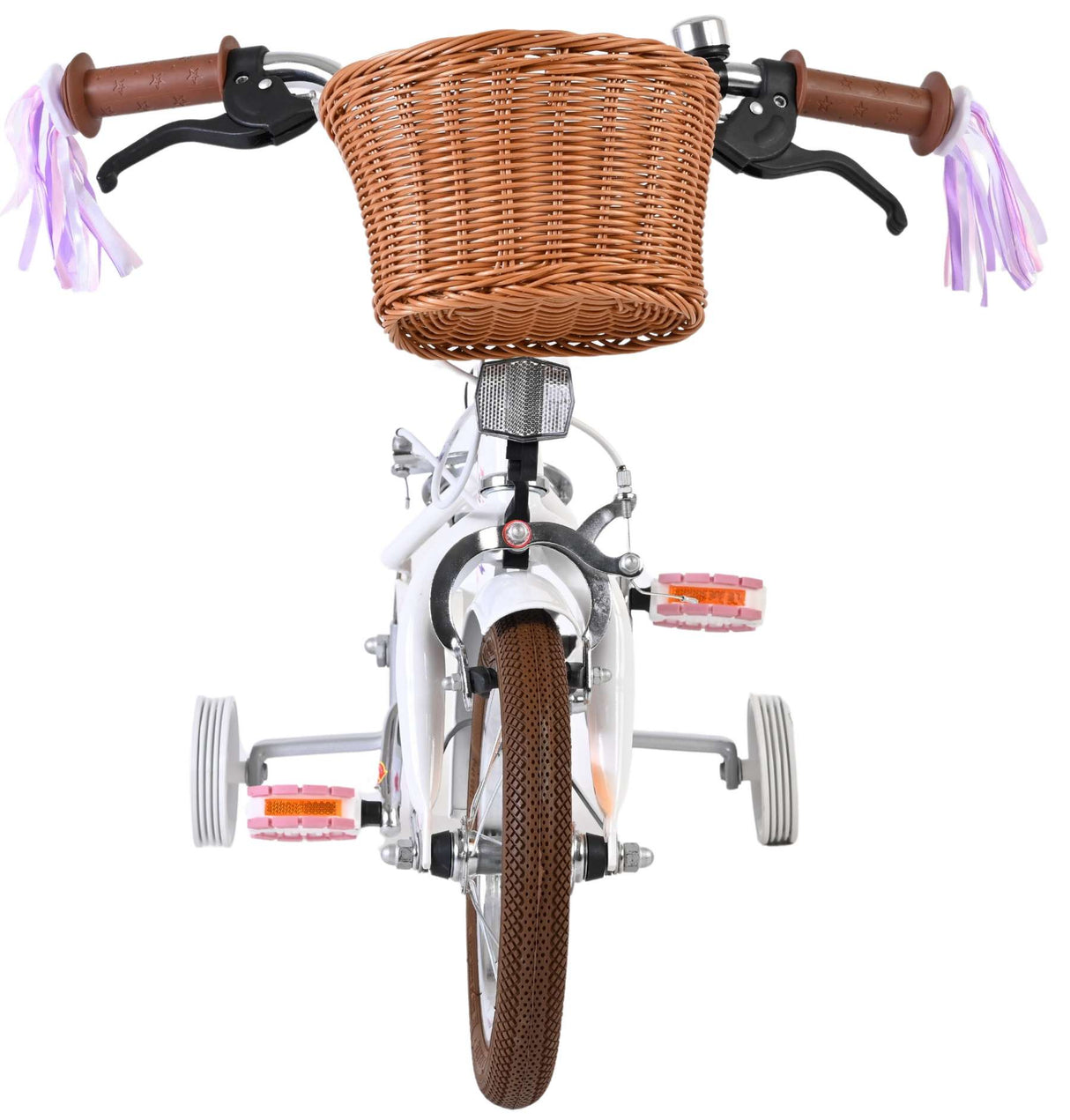 Volare bloesem kinderfiets - meisjes - 12 inch - wit - twee handremmen