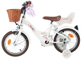 Volare blossom kinderfiets - meisjes - 14 inch - wit - twee handremmen