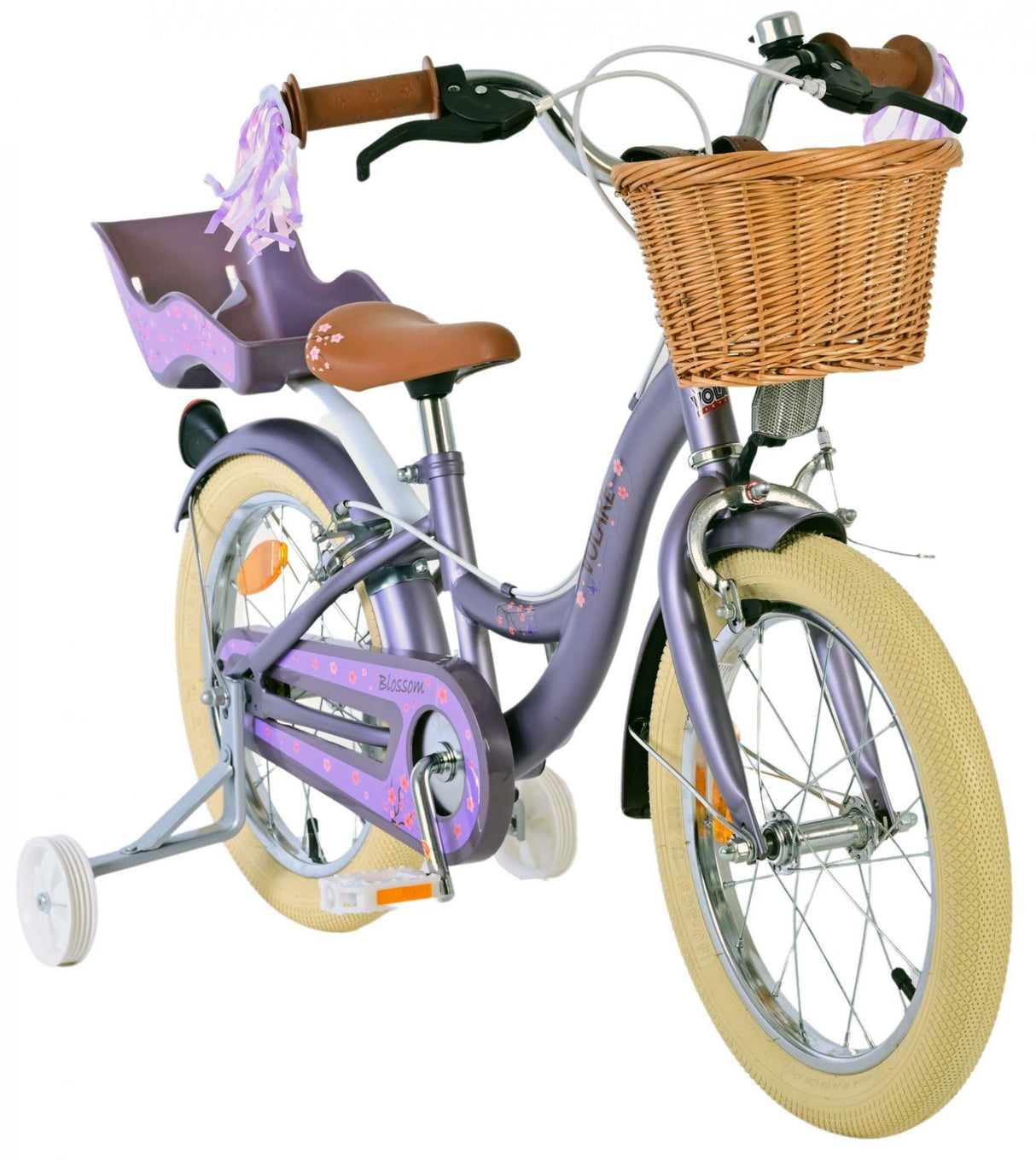 Volare blossom kinderfiets - meisjes - 16 inch - paars - twee handremmen