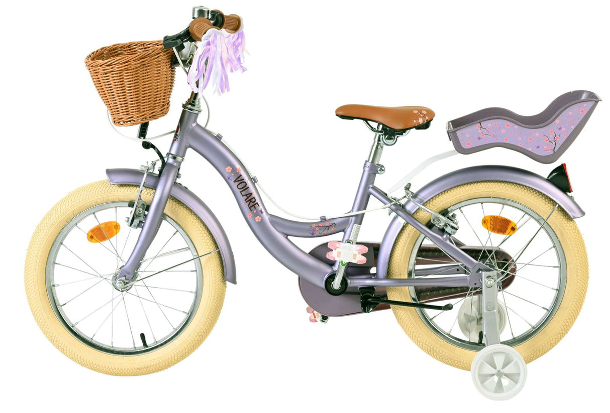 Volare bloesem kinderfiets - meisjes - 16 inch - paars - twee handremmen