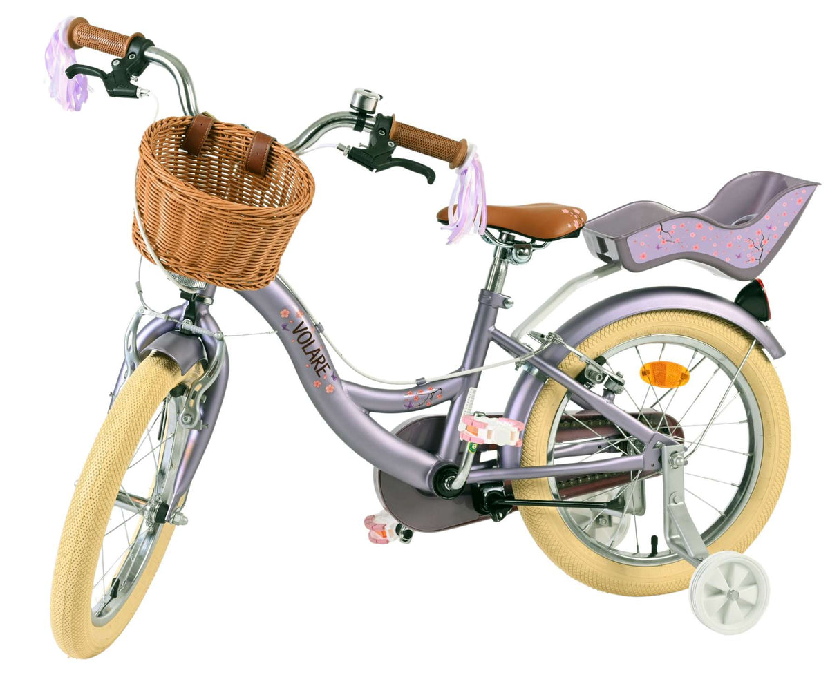 Volare bloesem kinderfiets - meisjes - 16 inch - paars - twee handremmen
