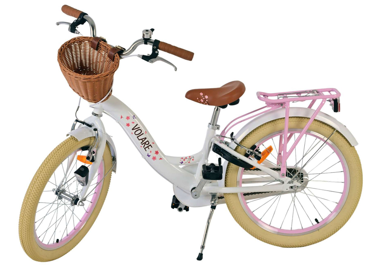 Volare blossom kinderfiets - meisjes - 20 inch - wit - twee handremmen