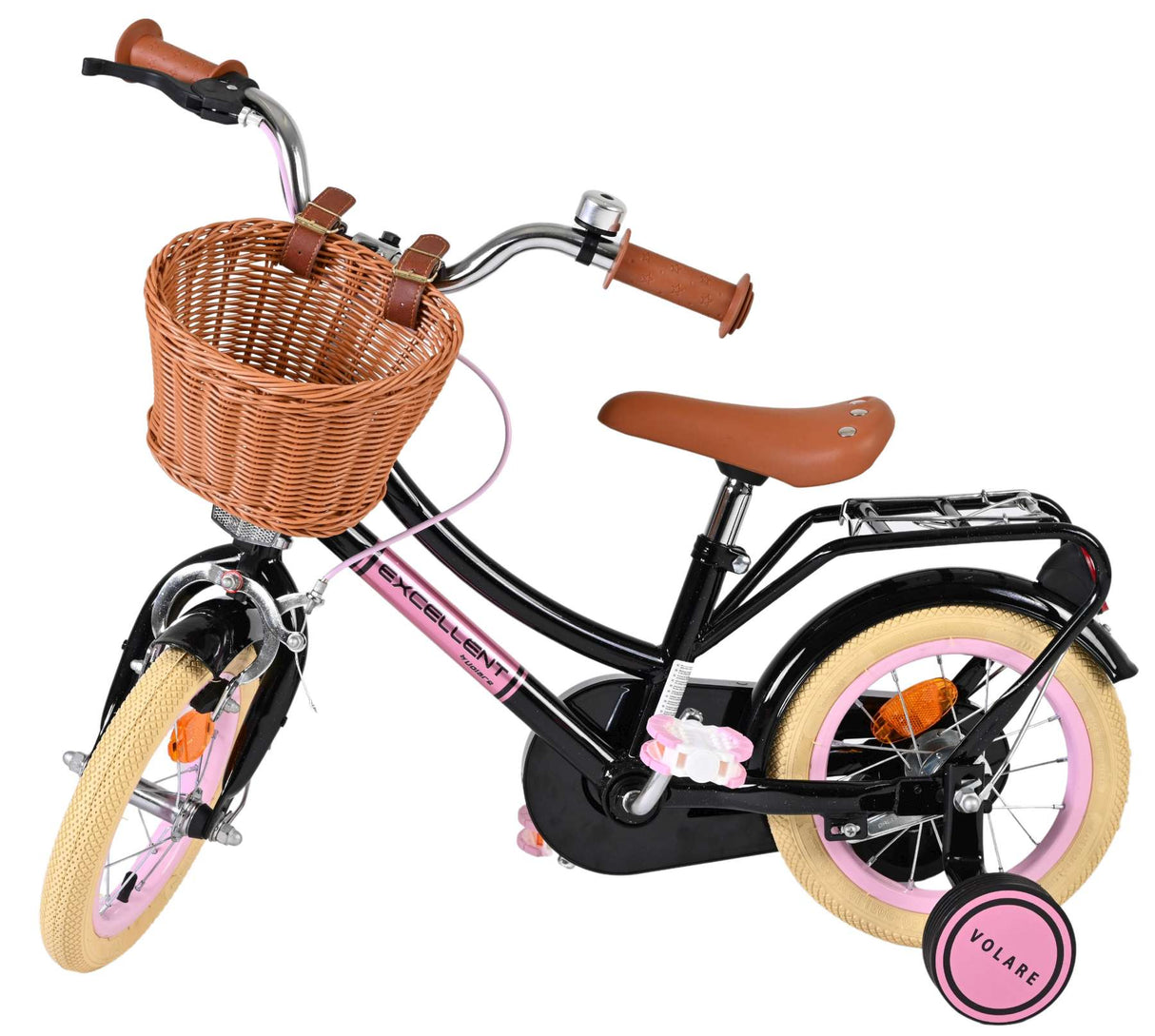 Volare excellent kinderfiets - meisjes - 12 inch - zwart