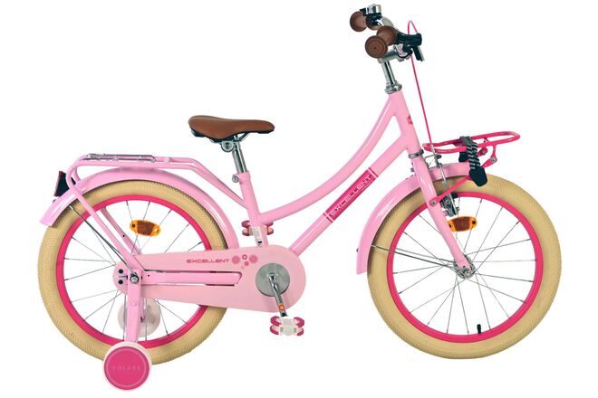 Volare uitstekende kinderfiets - meisjes -18 inch - roze - 95% afgemonteerd