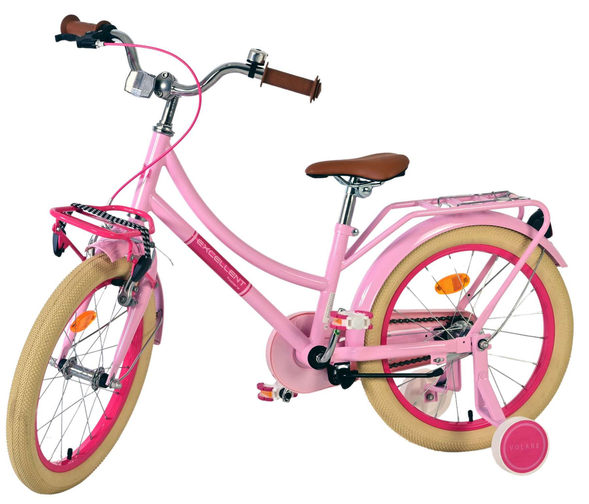 Volare uitstekende kinderfiets - meisjes -18 inch - roze - 95% afgemonteerd