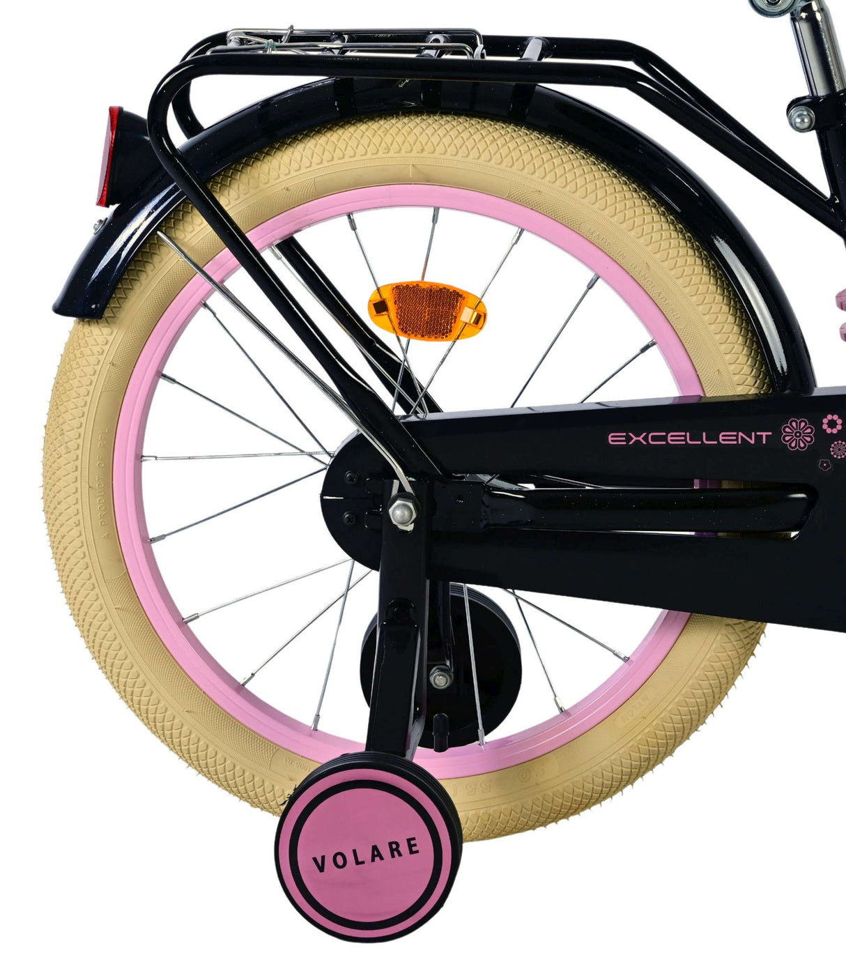 Volare uitstekende kinderfiets - meisjes - 18 inch - zwart - 95% afgemonteerd