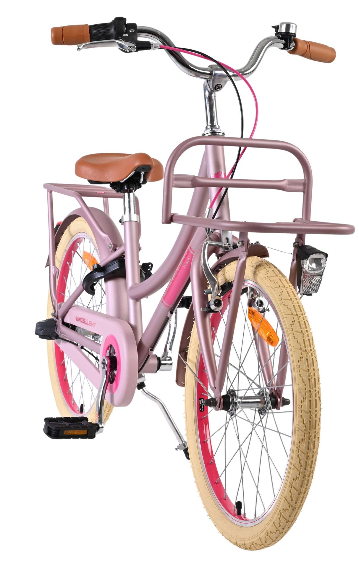 Volare uitstekende kinderfiets - meisjes - 20 inch - mat roze - 3 versnellingen