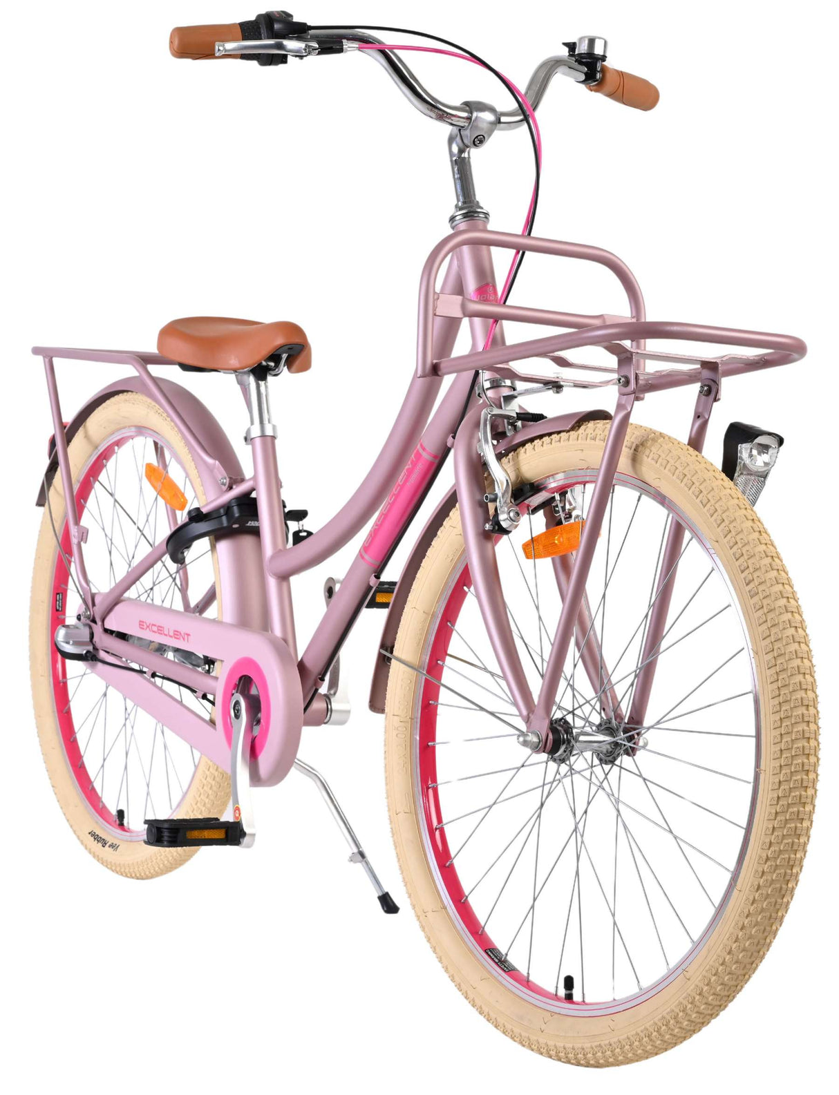 Volare uitstekende kinderfiets - meisjes - 24 inch - mat roze - 3 versnellingen