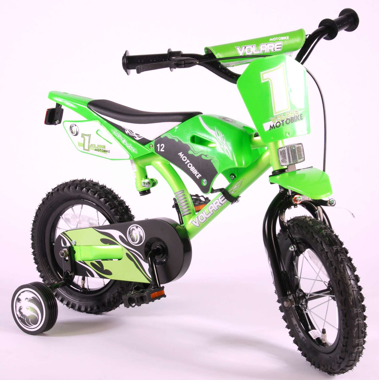 Volare Motor Kinderfiets - Jongens - 12 inch - Groen - 95% afgemonteerd