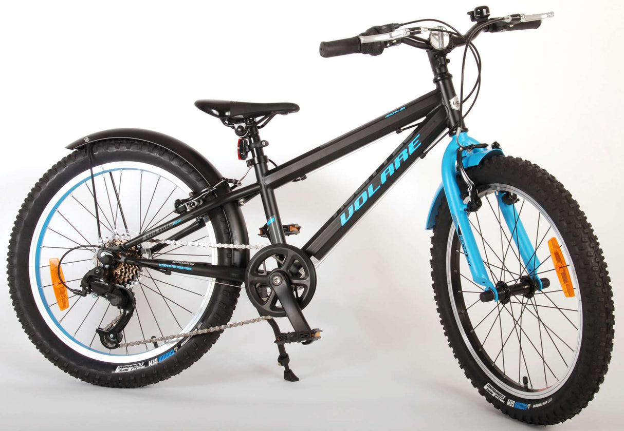 Volare Rocky Kinderfiets - 20 inch - Blauw Zwart - 85% afgemonteerd - 6 versnellingen - Prime Collection