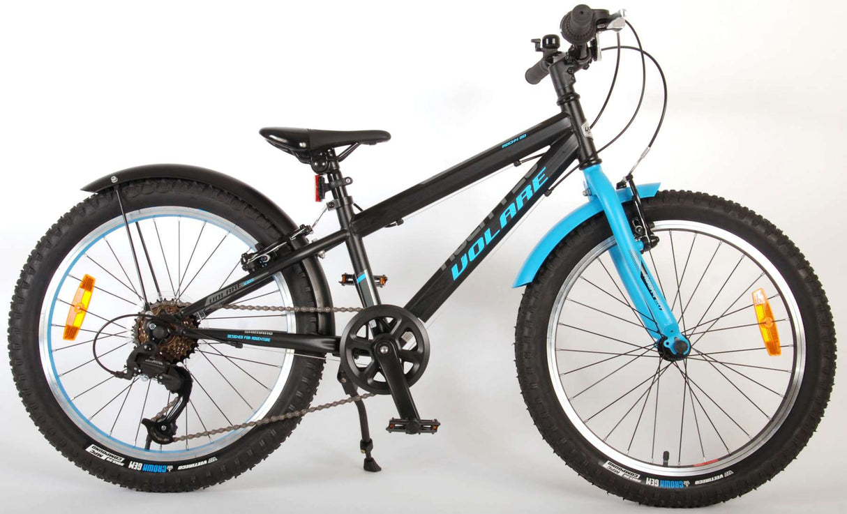 Volare Rocky Kinderfiets - 20 inch - Blauw Zwart - 85% afgemonteerd - 6 versnellingen - Prime Collection